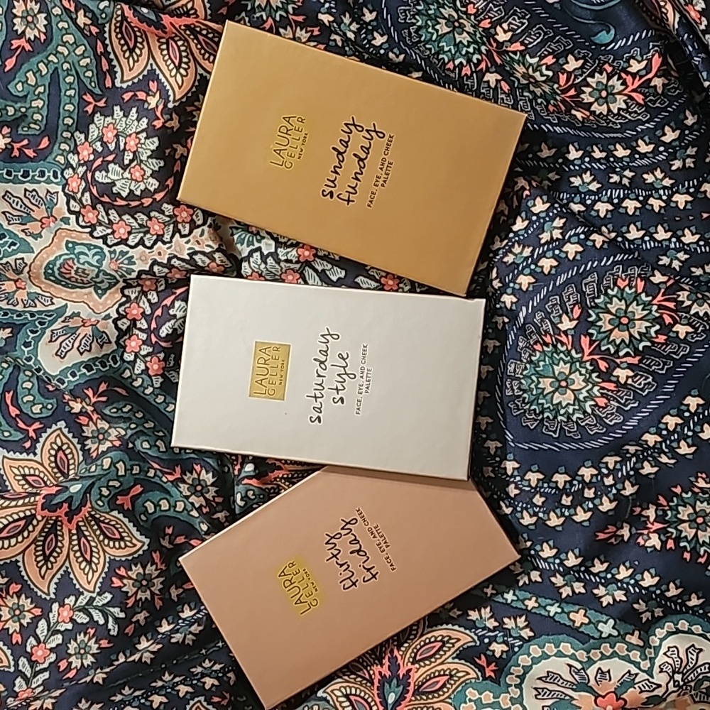 3 face, eye, & cheek palettes